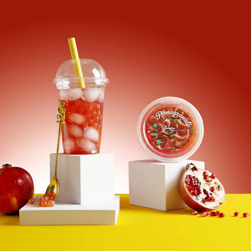 BOBA BEE Fruit Flavored Popping boba in Syrup - Pomegranate 450g
