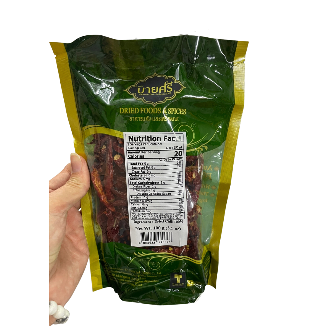 BYSRI Dried Red Thai Chili 100g