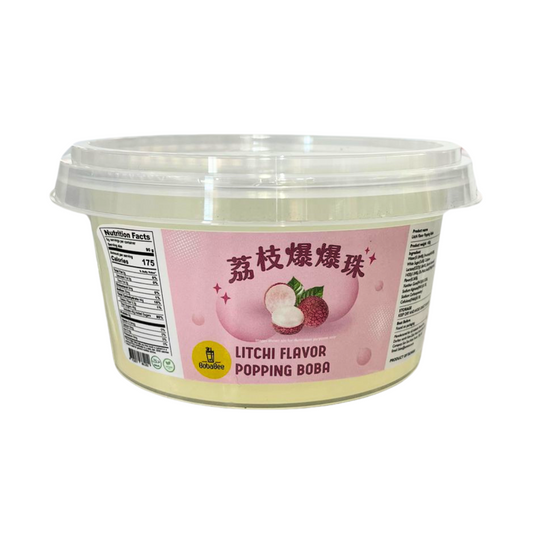 BOBA BEE Fruit Flavored Popping boba in Syrup - Litchi 450g