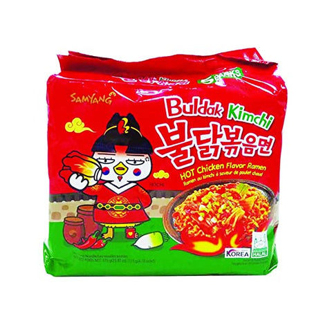 SamYang Hot Chicken Ramen Buldak Kimchi Instant Noodles 5 Pack