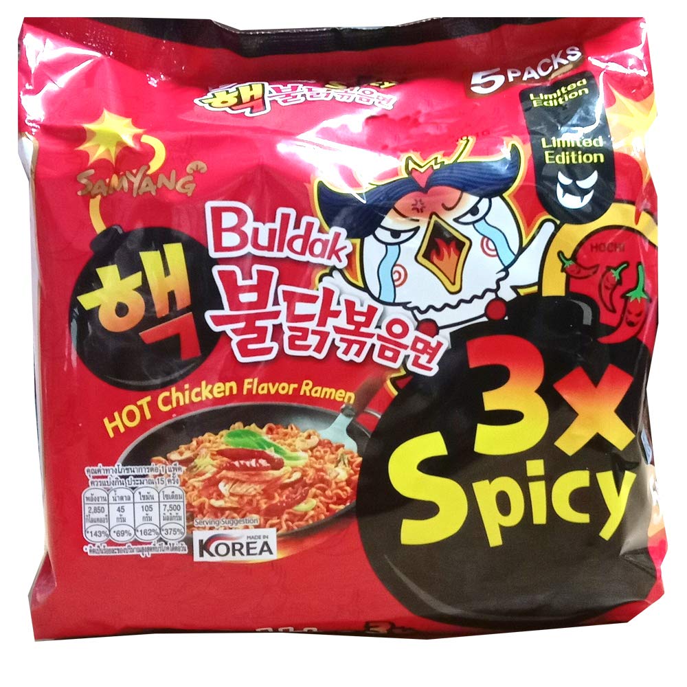 SamYang Hot Chicken Raman 3x Spicy Instant Noodles 5 Pack