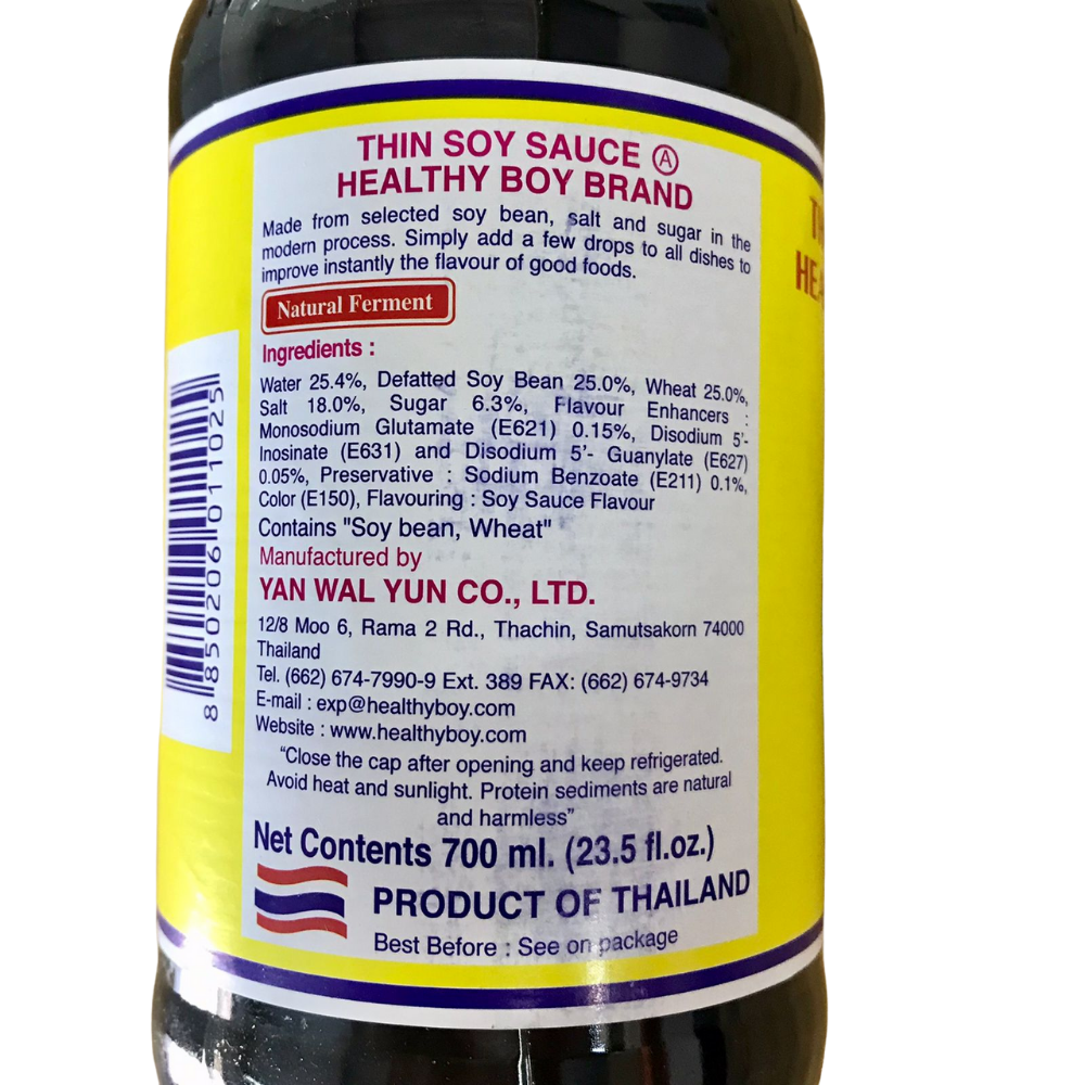 THAI HEALTHY BOY Thin Soy Sauce 700ml