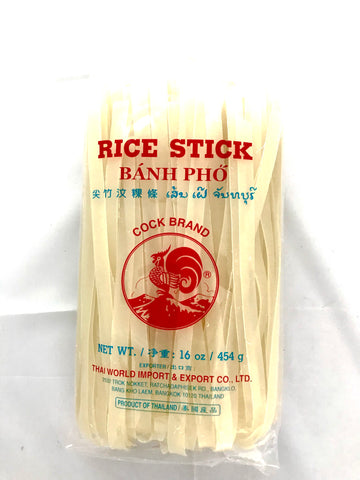 Cock Brand Banh Pho Rice Stick Noodles 10mm 454g